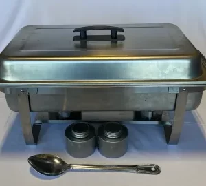 Eight Quart Chafer with Two Fuel Cans and More