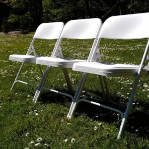 Three White Chairs in Ground, Available on Rentals