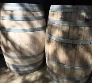 Two Wood Wine Barrels with Dimensions, For Rentals