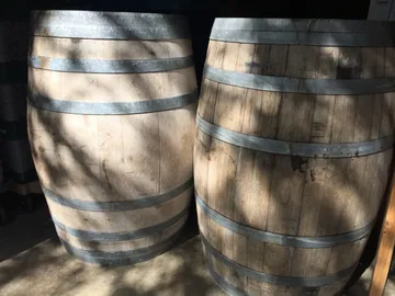 Two Wood Wine Barrels with Dimensions, For Rentals