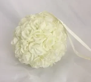Cream or Light Ivory Rose Kissing Ball, Dimensions