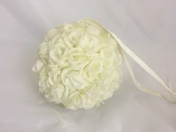 Cream or Light Ivory Rose Kissing Ball, Dimensions