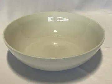 White Porcelain Round Bowl, 13 by 4 Inches