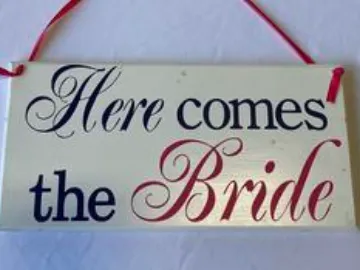 Here Comes the Bride, Black and Pink Text