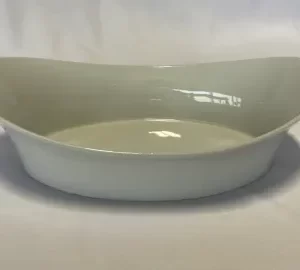 White Porcelain Oval Serving Bowl, 13 by 7 Inches