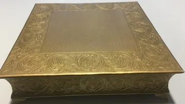 Gold Embossed Square Cake Stand, Dimensions