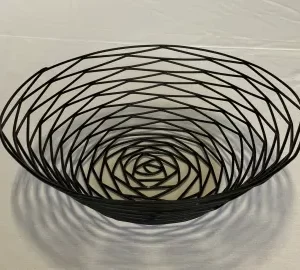 Black Wire Bread Basket with Dimensions