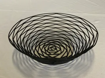 Black Wire Bread Basket with Dimensions