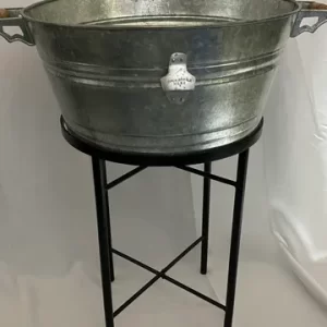 Galvanized Beverage Tub with Iron Stand with Dimensions