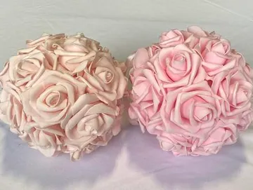 Blush Rose and Pink Rose Kissing Ball, Six Inches