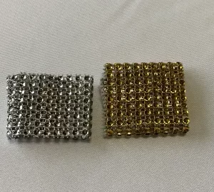 Bling Napkin Ring with Velcro, Gold and Silver Options