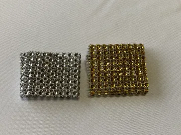 Bling Napkin Ring with Velcro, Gold and Silver Options
