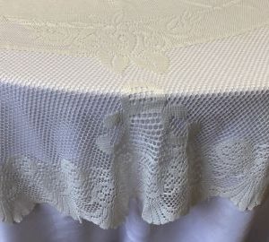 Ivory Lace Round Overlay, Seventy inches