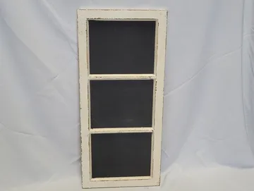 White Three Section Wood Chalkboard, 14.5 by 39 Inches