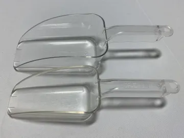 Two Clear Plastic Ice Scoop, Twelve Ounce