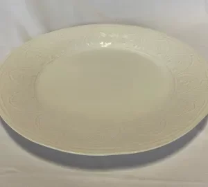 White round Porcelain Platter, 16.5 Inches