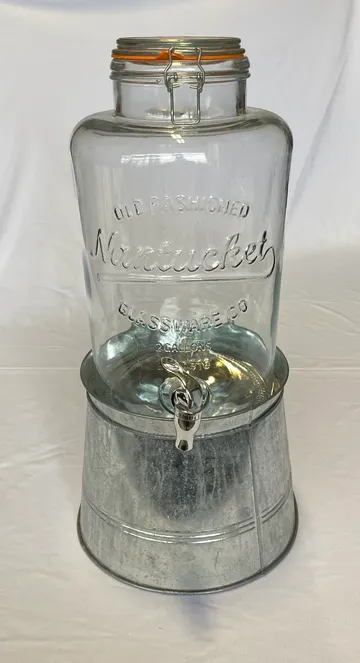 Glass Mason Jar Beverage Dispenser with Stand, 2.5 Gallon