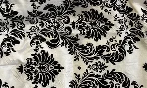 Damask Black and White 90 by 132 Inches Rectangle