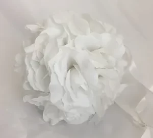 White Rose Kissing Ball, Size Six Inches