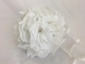 White Rose Kissing Ball, Size Six Inches