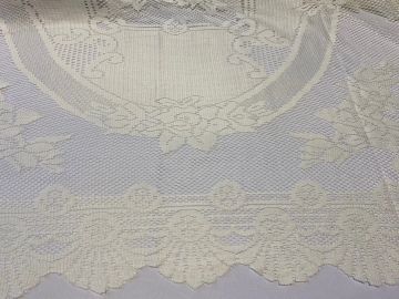 Ivory Rectangle Lace Overlay, 63 by 108 Inches