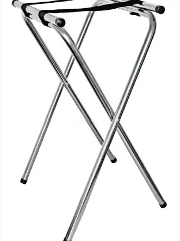 Folding Tray Stand Chrome Finish 31 Inches High
