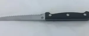 Steak Knife with Pom Handle and Pointed Tip, Stainless Steel