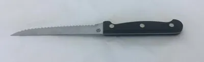 Steak Knife with Pom Handle and Pointed Tip, Stainless Steel