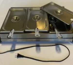 Plug In Three Compartment Buffet Warmer, Dimensions