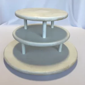Three Tier White Wood Cupcake Cake Stand