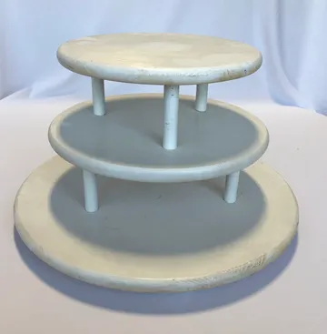 Three Tier White Wood Cupcake Cake Stand