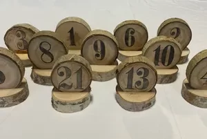 Table Number- Wood Slice with Base