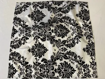 Damask Black and White 20 Inches Square