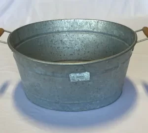 Metal Beverage Tub with Wood Handle, Size