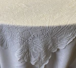 White Lace Square Overlay, 90 by 90 inches