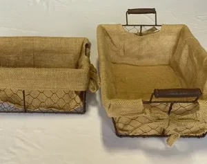 Wire Basket Burlap