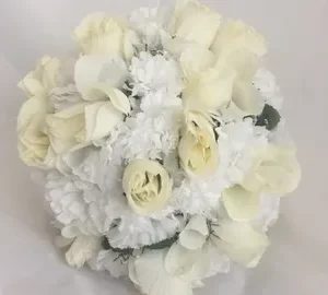 Large Cream Rose with White Carnation Kissing Ball