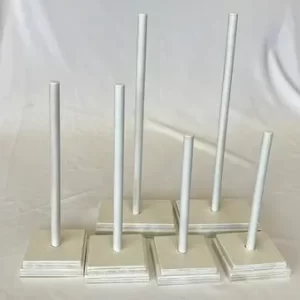 White Donut Rods with Base and White Single Stack