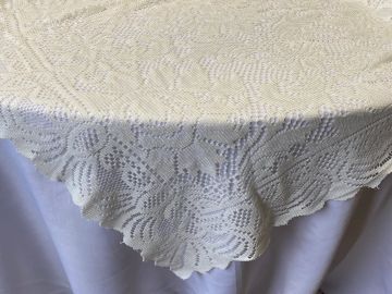 Ivory Lace Square Overlay, Seventy Two inches