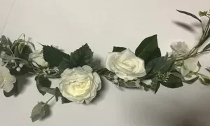 White Rose Silk Flower Spray, Twenty Four Inches