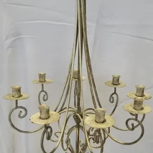 Rustic Ivory Chandelier, Dimensions, and Battery Candles