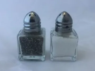 Mini Glass Salt and Pepper Shaker Set with Silver Top