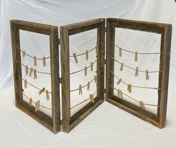 Three Wooden Picture Frame Holders with Dimensions