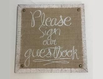Please sign our guestbook Burlap