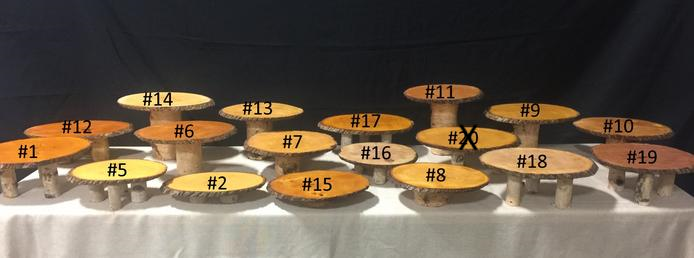 Birch and Basswood Cake Stands