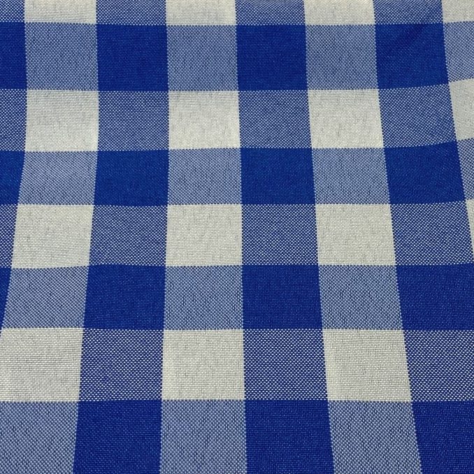 Blue and white check