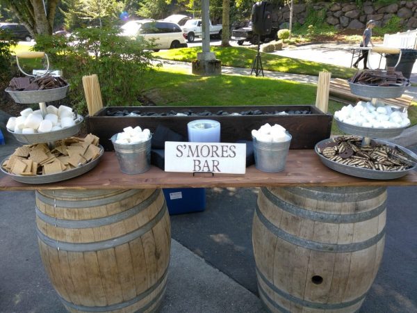 S'mores Bar on Wine barrels