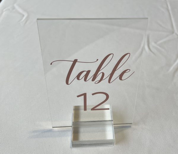 Rose Gold acrylic table number