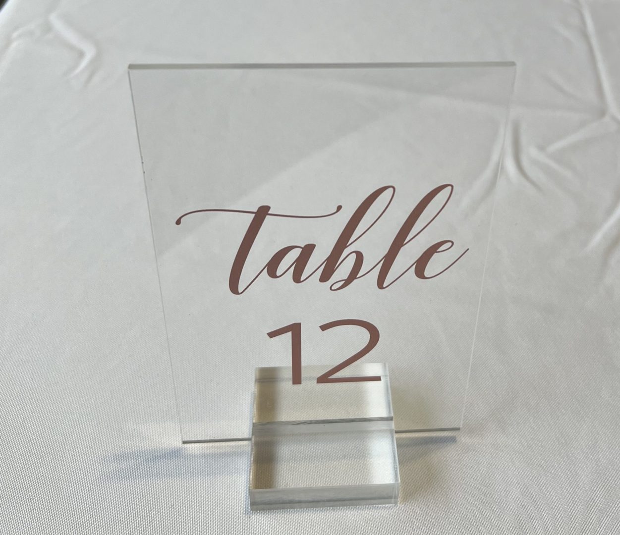 Rose Gold acrylic table number