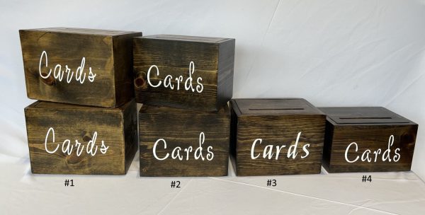 Wood card box with slot with numbers